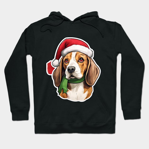 Christmas Beagle Hoodie by Mistywisp